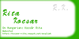 rita kocsar business card