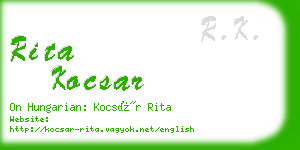 rita kocsar business card